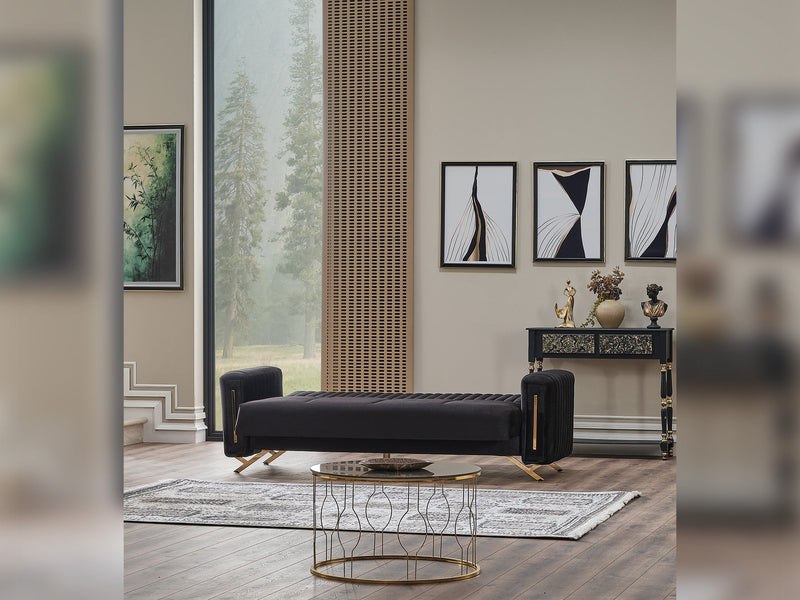 Senfoni 3-pieces (Sofa & Loveseat & Chair) Livingroom Set Black in Black - 101-SEN-LV900-321
