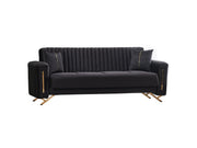 Senfoni 3-pieces (Sofa & Loveseat & Chair) Livingroom Set Black in Black - 101-SEN-LV900-321