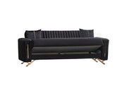 Senfoni 3-pieces (Sofa & Loveseat & Chair) Livingroom Set Black in Black - 101-SEN-LV900-321