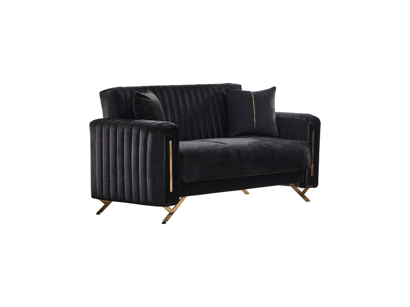 Senfoni Convertible Loveseat Black in Black - 101-SEN-LV900-2