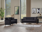 Senfoni Convertible Loveseat Black in Black - 101-SEN-LV900-2