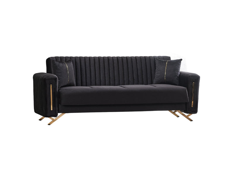 Senfoni Convertible Sofa Black in Black - 101-SEN-LV900-3