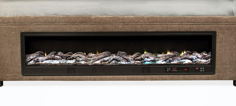 Senna Upholstered California King Audio Flame Visualizer Bed Brown - 305811KW