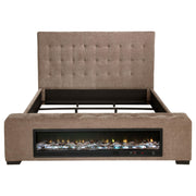 Senna Upholstered Eastern King Audio Flame Visualizer Bed Brown - 305811KE