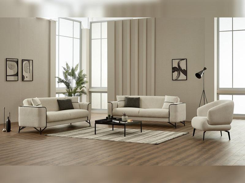 Sente Convertible Loveseat in Cream - 200-SIM-SEN-GIRNE01-2