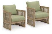 Serena Shores Beige/Green Outdoor Lounge Chair (Set of 2) - PCP604-820