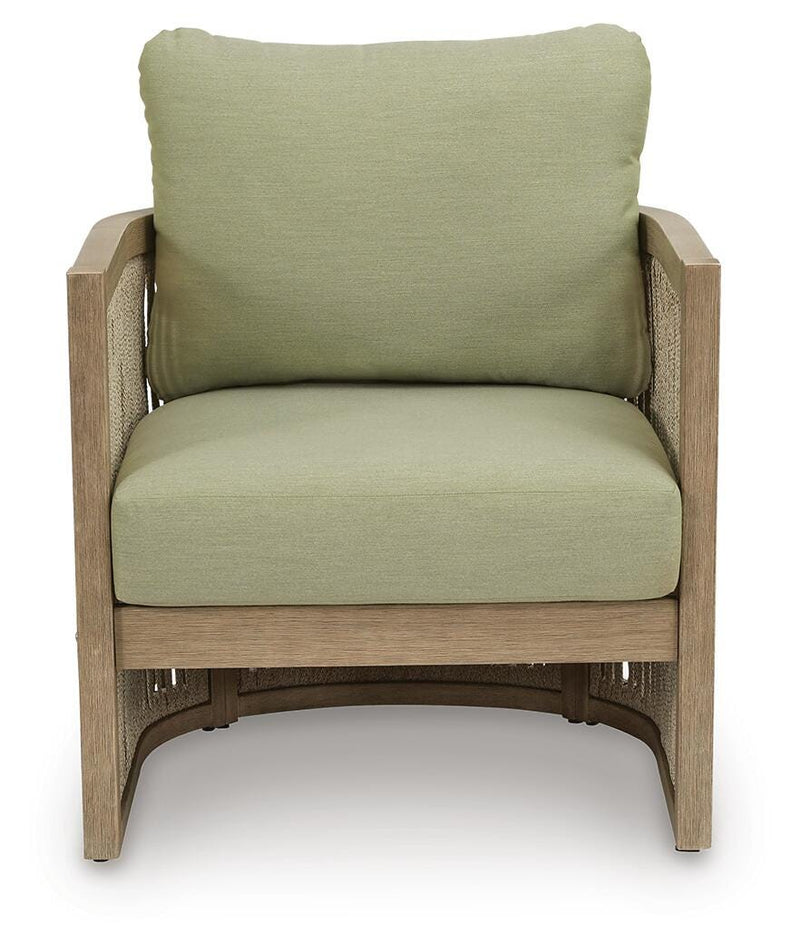 Serena Shores Beige/Green Outdoor Lounge Chair (Set of 2) - PCP604-820