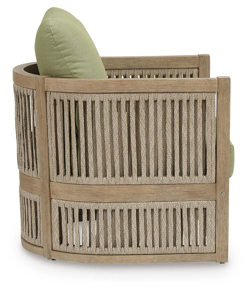 Serena Shores Beige/Green Outdoor Lounge Chair (Set of 2) - PCP604-820