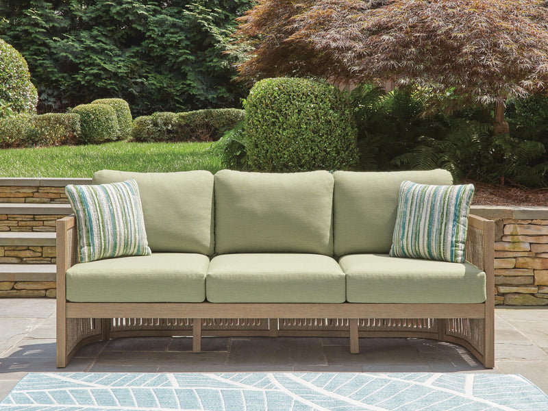 Serena Shores Beige/Green Outdoor Sofa with Cushion - PCP604-838