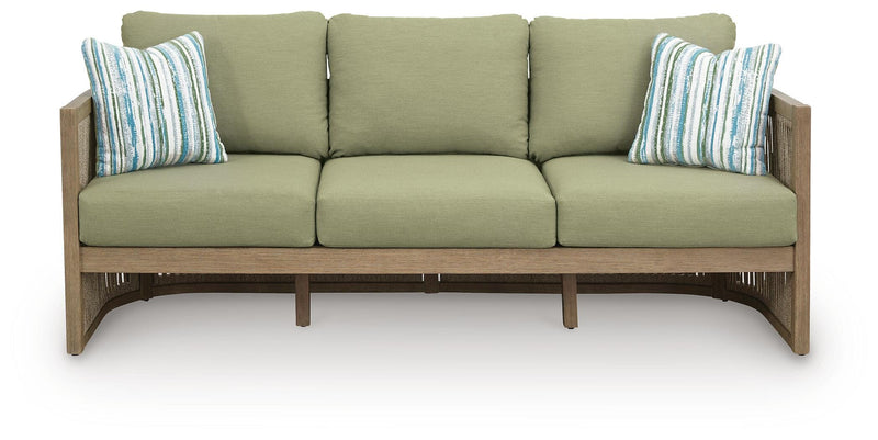 Serena Shores Beige/Green Outdoor Sofa with Cushion - PCP604-838