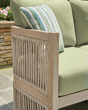 Serena Shores Beige/Green Outdoor Sofa with Cushion - PCP604-838