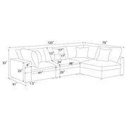 Serene 4-piece Upholstered Modular Sectional Sofa Charcoal - 551324-SETA