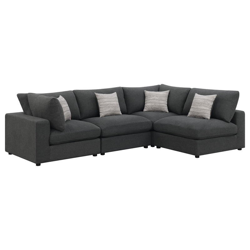 Serene 4-piece Upholstered Modular Sectional Sofa Charcoal - 551324-SETA