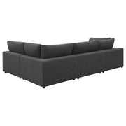 Serene 4-piece Upholstered Modular Sectional Sofa Charcoal - 551324-SETA