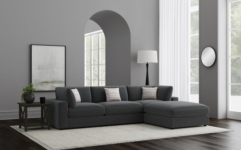 Serene 4-piece Upholstered Modular Sectional Sofa Charcoal - 551324-SETB