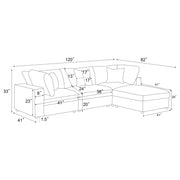 Serene 4-piece Upholstered Modular Sectional Sofa Charcoal - 551324-SETB
