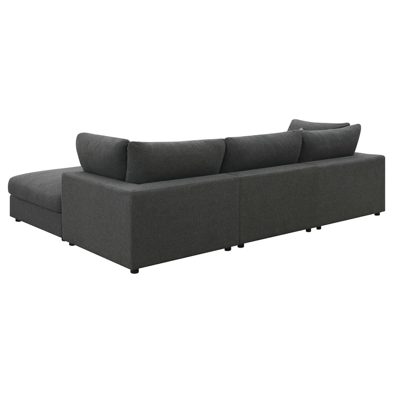 Serene 4-piece Upholstered Modular Sectional Sofa Charcoal - 551324-SETB