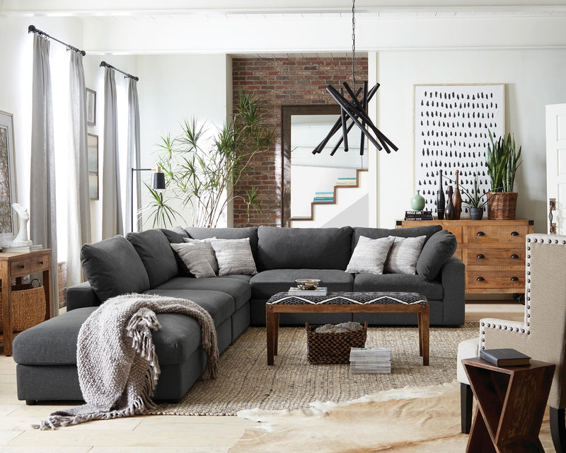 Serene 6-piece Upholstered Modular Sectional Sofa Charcoal - 551324-SET