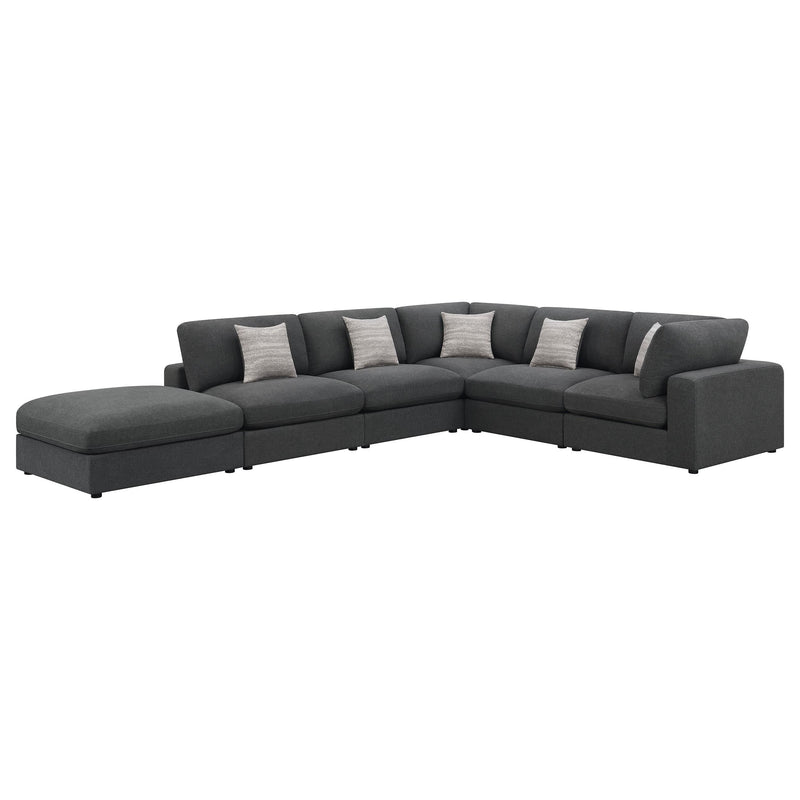 Serene 6-piece Upholstered Modular Sectional Sofa Charcoal - 551324-SET