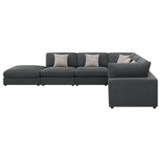 Serene 6-piece Upholstered Modular Sectional Sofa Charcoal - 551324-SET