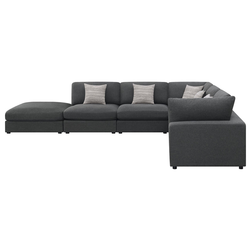 Serene 6-piece Upholstered Modular Sectional Sofa Charcoal - 551324-SET