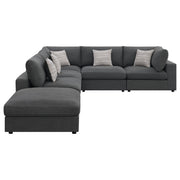 Serene 6-piece Upholstered Modular Sectional Sofa Charcoal - 551324-SET