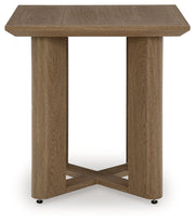 Serene Bay 2 Outdoor Lounge Chairs with End Table in Dark Brown/White from Ashley - Lara Furniture