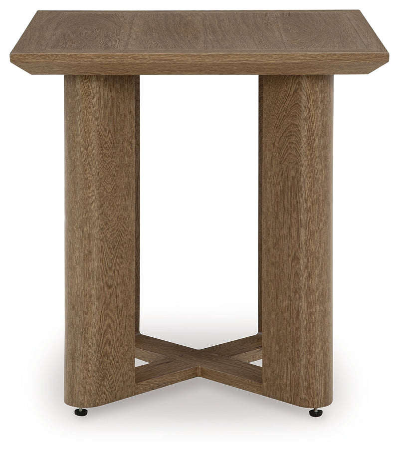 Serene Bay 2 Outdoor Lounge Chairs with End Table in Dark Brown/White from Ashley - Lara Furniture