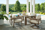Serene Bay Outdoor Dining Table and 6 Chairs in Dark Brown from Ashley - Lara Furniture