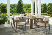 Serene Bay Outdoor Dining Table and 6 Chairs in Dark Brown from Ashley - Lara Furniture