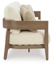 Serene Bay Outdoor Sofa and 2 Chairs with Coffee Table in Dark Brown/White from Ashley - Lara Furniture