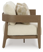 Serene Bay Outdoor Sofa and Loveseat in Dark Brown/White from Ashley - Lara Furniture