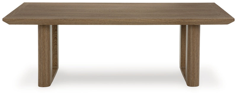 Serene Bay Outdoor Sofa and Loveseat with Coffee Table in Dark Brown/White from Ashley - Lara Furniture
