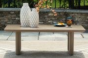 Serene Bay Outdoor Sofa and Loveseat with Coffee Table in Dark Brown/White from Ashley - Lara Furniture
