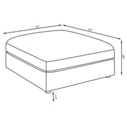 Serene Square Upholstered Ottoman Beige - 551323