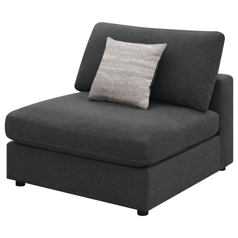 Serene Upholstered Armless Chair Charcoal - 551324