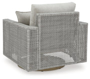 Seton Creek 2 Outdoor Lounge Chairs with End Table in Gray from Ashley - Lara Furniture