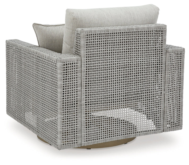 Seton Creek 2 Outdoor Lounge Chairs with End Table in Gray from Ashley - Lara Furniture