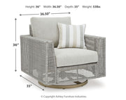 Seton Creek Outdoor Lounge Chair and Ottoman in Gray from Ashley - Lara Furniture