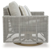 Seton Creek Outdoor Lounge Chair and Ottoman in Gray from Ashley - Lara Furniture