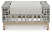 Seton Creek Outdoor Lounge Chair and Ottoman in Gray from Ashley - Lara Furniture
