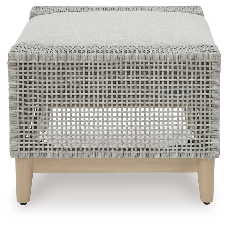 Seton Creek Outdoor Lounge Chair and Ottoman in Gray from Ashley - Lara Furniture