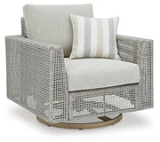 Seton Creek Outdoor Lounge Chair and Ottoman in Gray from Ashley - Lara Furniture
