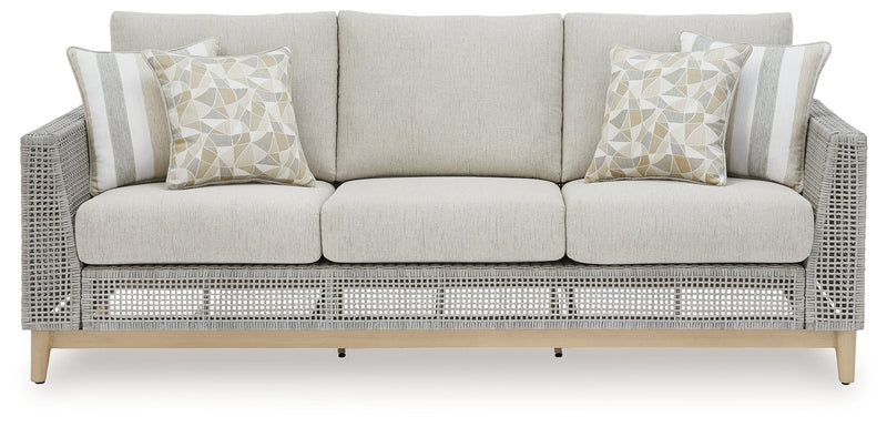 Seton Creek Outdoor Sofa and Loveseat in Gray from Ashley - Lara Furniture