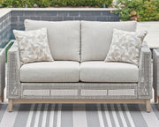 Seton Creek Outdoor Sofa and Loveseat in Gray from Ashley - Lara Furniture