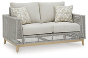 Seton Creek Outdoor Sofa and Loveseat in Gray from Ashley - Lara Furniture