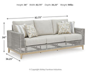 Seton Creek Outdoor Sofa and Loveseat with Coffee Table in Gray from Ashley - Lara Furniture