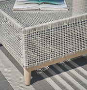 Seton Creek Outdoor Sofa and Loveseat with Coffee Table in Gray from Ashley - Lara Furniture