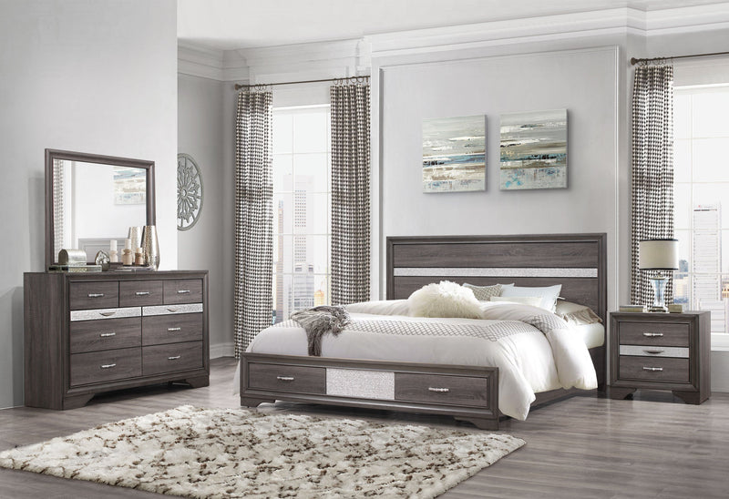Seville Grey Nightstand - Lara FurnitureNightstand