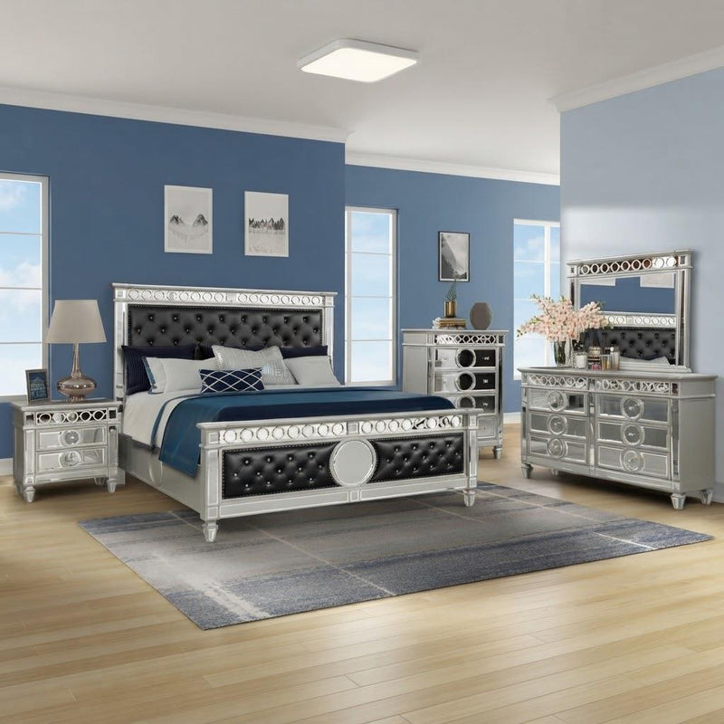 Sewanee - Black Upholstered PU King Bed - B200-K-Bed-Black